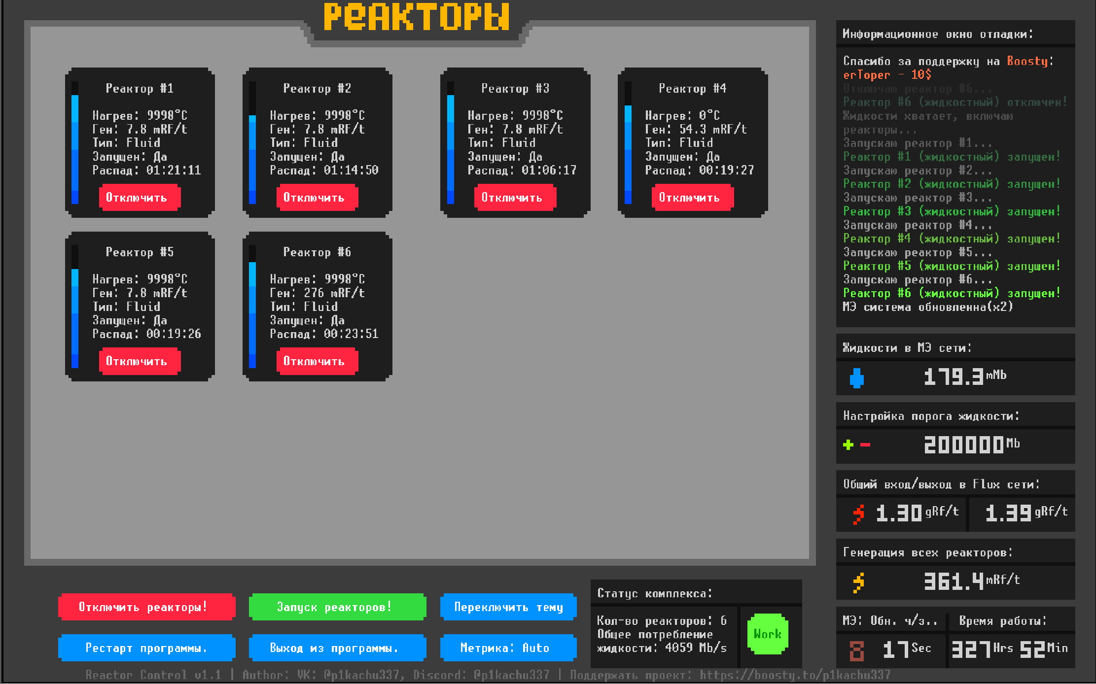 Обложка Reactor Control: активная зона реактора и датчик